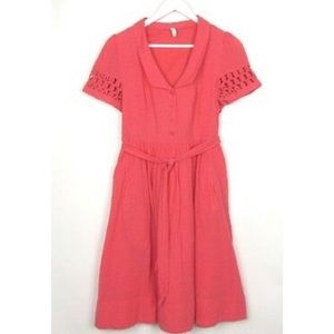 Maeve Anthropologie Tiny Windows Swiss Dot Dress